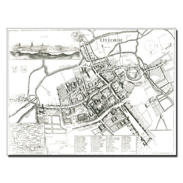 Wenceslaus Hollar 'Map of Oxford 1643' Canvas Art, 18x24, Trademark Fine Art, Mfr#: BL00610-C1824GG
